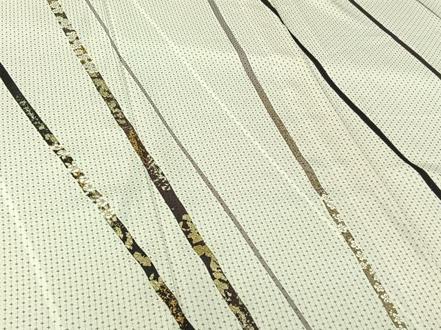 平和屋着物▽男性 訪問着 単衣 斜縞 金彩 キングサイズ 正絹 逸品 AABI4679jh