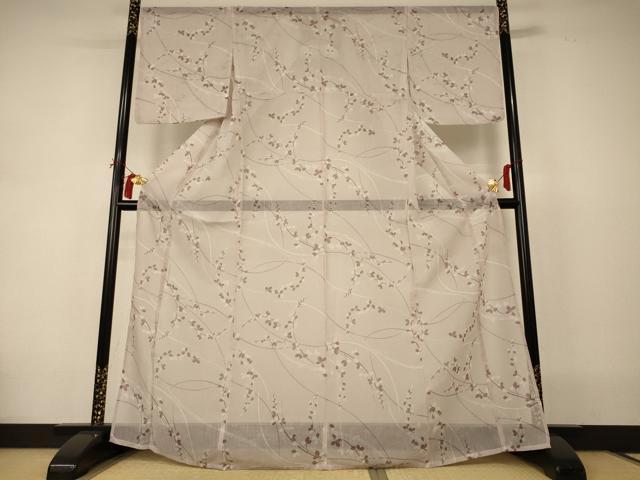 平和屋着物*夏物 小紋 枝葉文 洗える着物 AABI4699jd