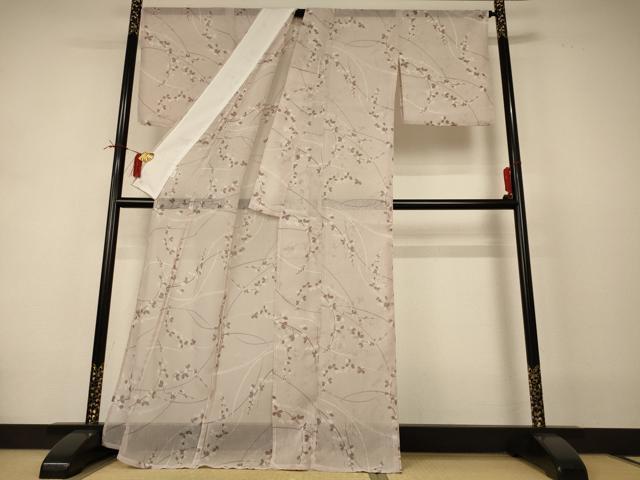 平和屋着物*夏物 小紋 枝葉文 洗える着物 AABI4699jd