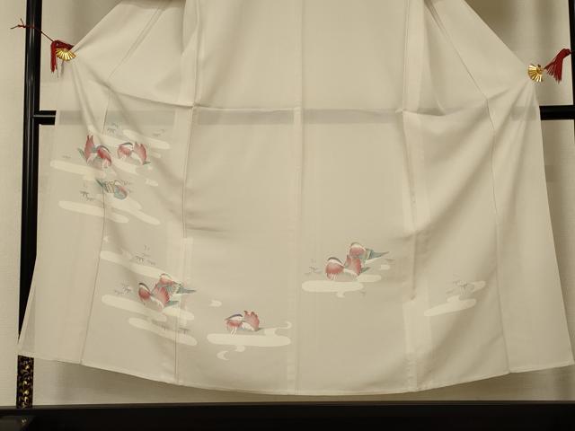 平和屋着物*夏物 訪問着 絽 鴛鴦 正絹 逸品 AABI4715jd