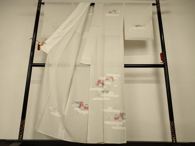 平和屋着物*夏物 訪問着 絽 鴛鴦 正絹 逸品 AABI4715jd