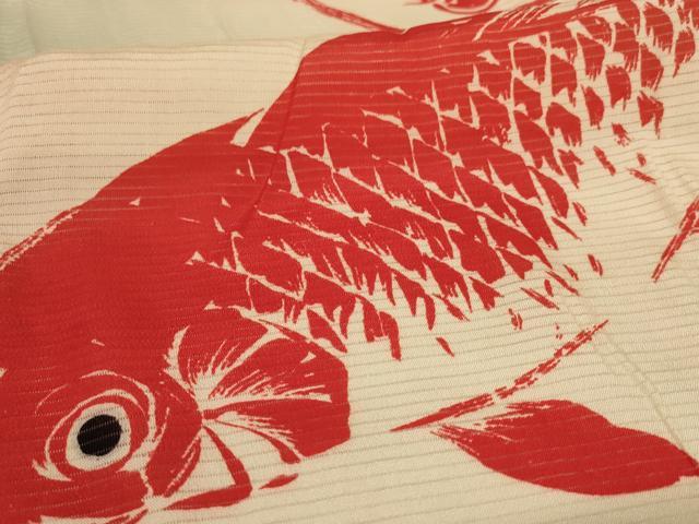 平和屋着物*夏物 アンティーク 大正ロマン 長襦袢 絽 鯉 正絹 逸品 AABI4722jd