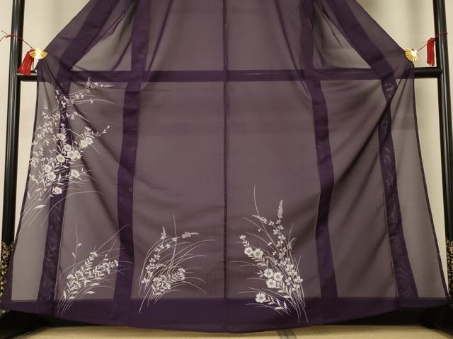平和屋着物*夏物 訪問着 絽 草花文 銀彩 洗える着物 AABI4727jd