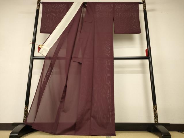 平和屋着物*夏物 色無地 絽 黒鳶色 洗える着物 AABI4732jd