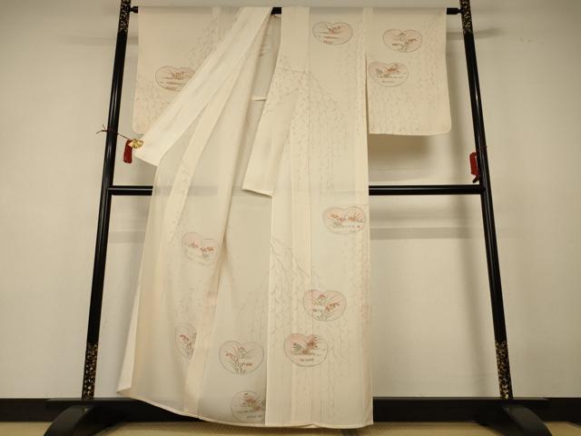 平和屋着物*夏物 訪問着 絽 草花文 正絹 逸品 AABI4737jd