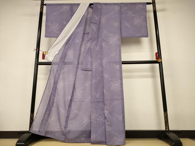 平和屋着物*夏物 小紋 絽 幾何学文様 洗える着物 AABI4744jd