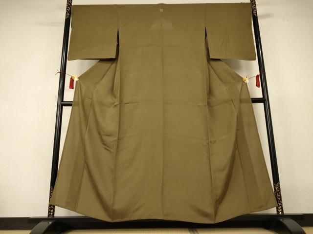 平和屋着物*夏物 色無地 絽 国防色 正絹 逸品 AABI4747jd