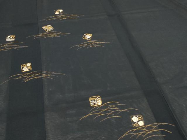 平和屋着物*夏物 訪問着 絽 駒刺繍 色紙花文 金彩 高島屋扱い 正絹 逸品 AABI4750jd