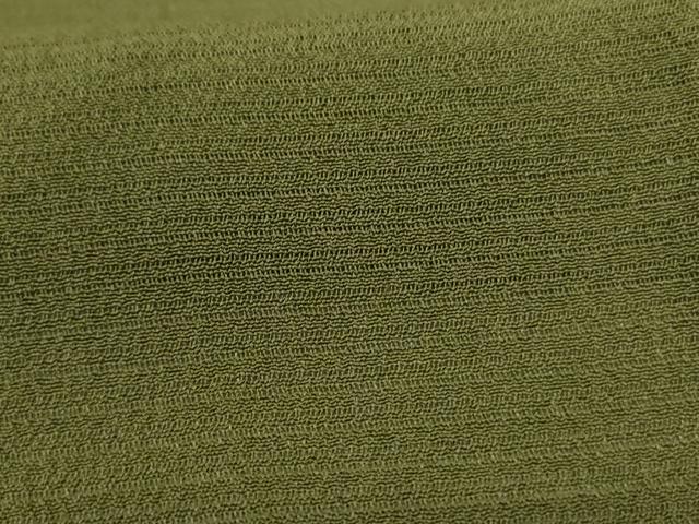 平和屋着物*夏物 本草木染作家 瑞寶 色無地 絽縮緬 海松色 正絹 逸品 未使用 AABI4753jd