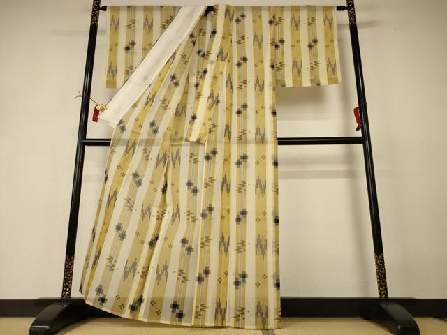 平和屋着物*夏物 本場琉球絣 夏琉球 証紙付き 正絹 逸品 AABI4760jd