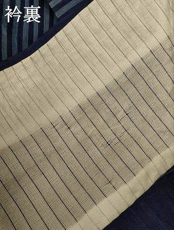 平和屋着物*夏物 本場小千谷ちぢみ 縞 縮屋作 反端付き 麻 逸品 AABI4762jd