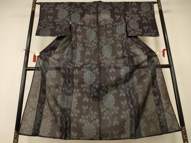 平和屋着物*夏物 紗紬 草花文 正絹 逸品 AABI4766jd