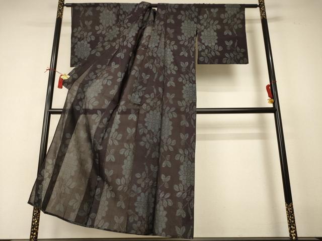 平和屋着物*夏物 紗紬 草花文 正絹 逸品 AABI4766jd