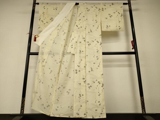 平和屋着物*夏物 小紋 絽 草花文 正絹 逸品 AABI4767jd