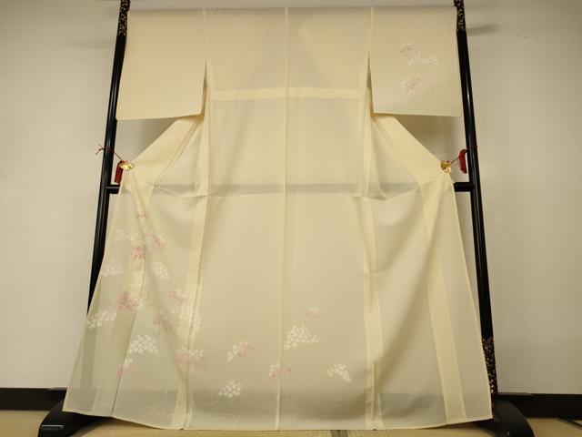 平和屋着物*夏物 訪問着 絽 草花文 正絹 逸品 AABI4775jd