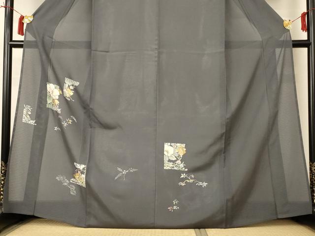 平和屋着物*夏物 訪問着 絽 流水草花文 金彩 正絹 逸品 AABI4781jd