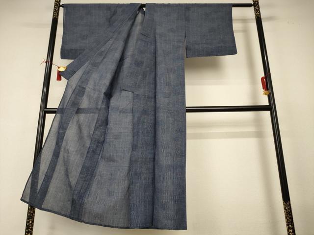 平和屋着物*夏物 小紋 紗 間道 AABI4785jd