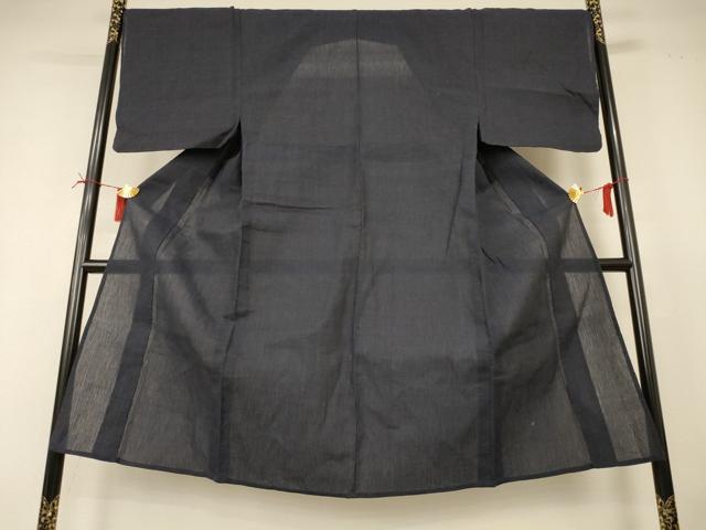 平和屋着物*夏物 男性 小千谷ちぢみ 色無地 蝋色 麻 逸品 AABI4786jd