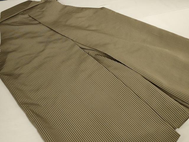 平和屋着物*夏物 男性 馬乗り袴 縞 正絹 逸品 AABI4787jd