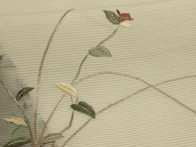 平和屋着物*夏物 訪問着 絽 刺繍 草花文 暈し染め 正絹 逸品 AABI4789jd