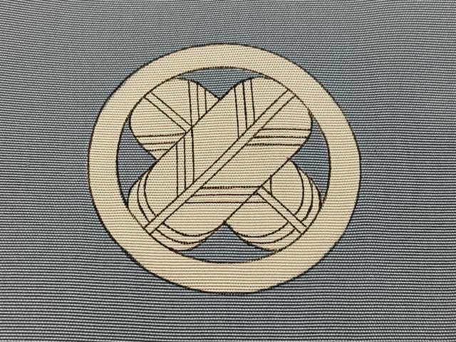 平和屋着物●男性 色紋付・羽織セット 灰青色 正絹 逸品 AABI4801ph