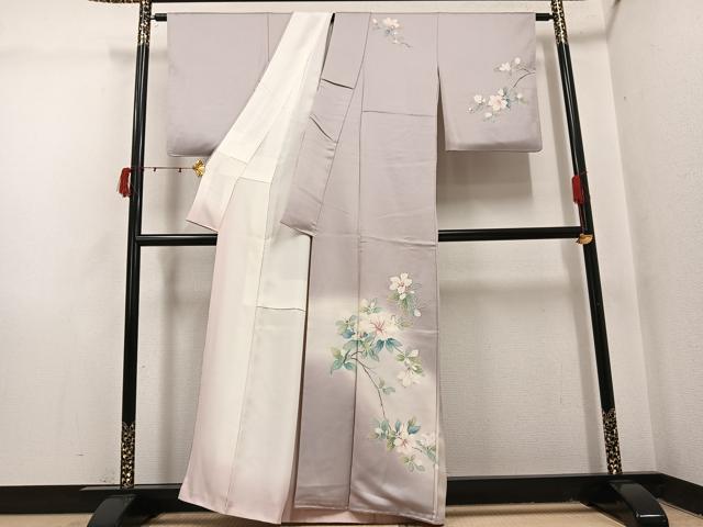 平和屋着物●訪問着 友禅 枝花文 暈し染め 正絹 逸品 AABI4804ph