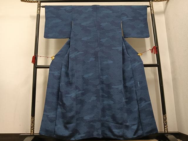 平和屋着物●重要無形文化財 人間国宝 中村勇二郎 江戸小紋 寄せ小紋柄 鬼しぼ縮緬 正絹 逸品 AABI4812ph