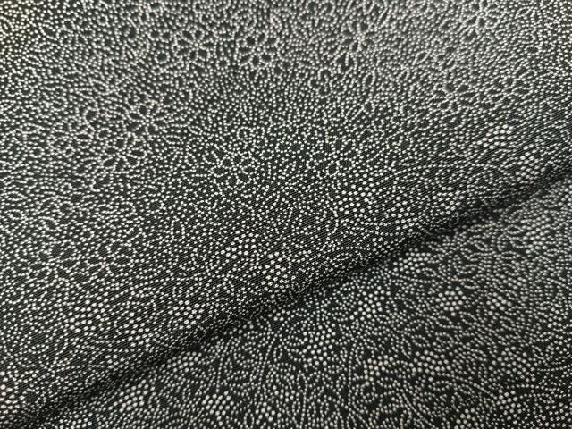 平和屋着物●江戸小紋 訪問着 草花文 黒地 正絹 逸品 AABI4813ph
