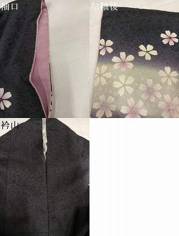 平和屋着物●豪華振袖 駒刺繍 雪輪舞桜文 暈し染め 金彩 正絹 逸品 AABI4823ph