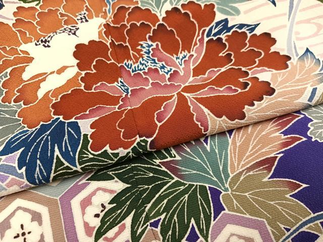 平和屋着物●豪華振袖 友禅 流水吉祥草花文 暈し染め 正絹 逸品 AABI4828ph