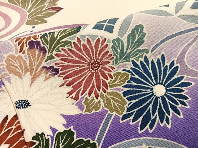平和屋着物●豪華振袖 友禅 流水吉祥草花文 暈し染め 正絹 逸品 AABI4828ph