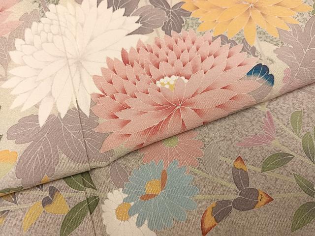 平和屋着物●訪問着 友禅 作家物 松月 枝花文 正絹 逸品 AABI4834ph