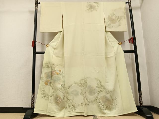 平和屋着物●訪問着 刺繍 草花文 暈し染め 正絹 逸品 AABI4841ph
