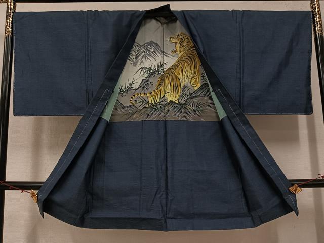 平和屋着物●男性 本場大島紬 アンサンブル 亀甲絣 正絹 逸品 未使用 AABI4845ph
