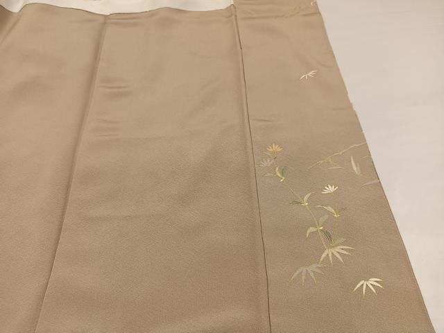 平和屋着物●豪華色留袖 友禅 駒刺繍 松竹梅飛鶴風景草花文 金彩 正絹 逸品 AABI4848ph
