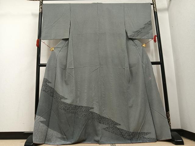 平和屋着物●江戸小紋 訪問着 作家物 染秀 寄せ小紋柄 正絹 逸品 AABI4853ph
