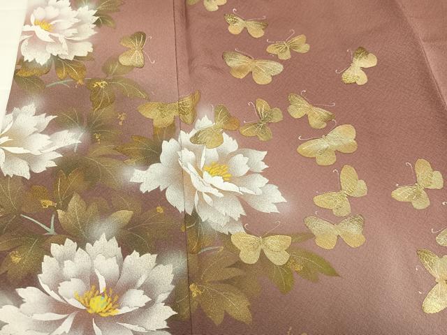 平和屋着物●訪問着 作家物 瀬戸嵐山 花蝶文 暈し染め 金彩 正絹 逸品 AABI4855ph