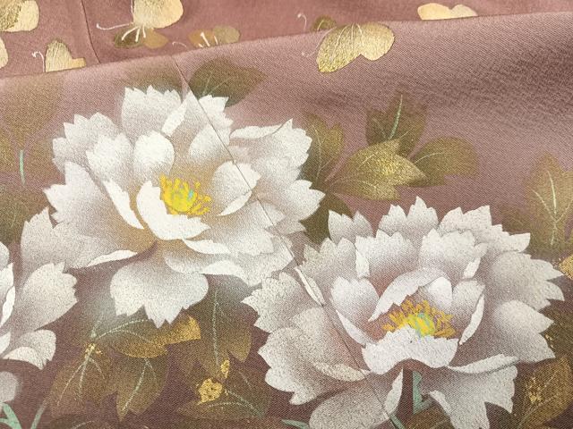 平和屋着物●訪問着 作家物 瀬戸嵐山 花蝶文 暈し染め 金彩 正絹 逸品 AABI4855ph