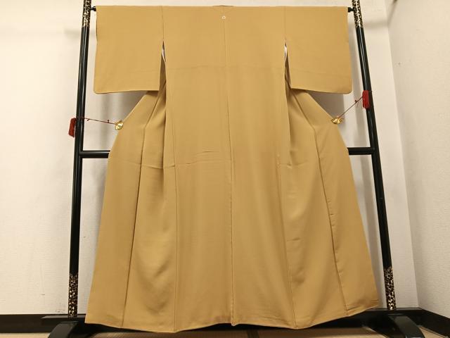平和屋着物●上質な色無地 黄橡色 正絹 逸品 AABI4856ph