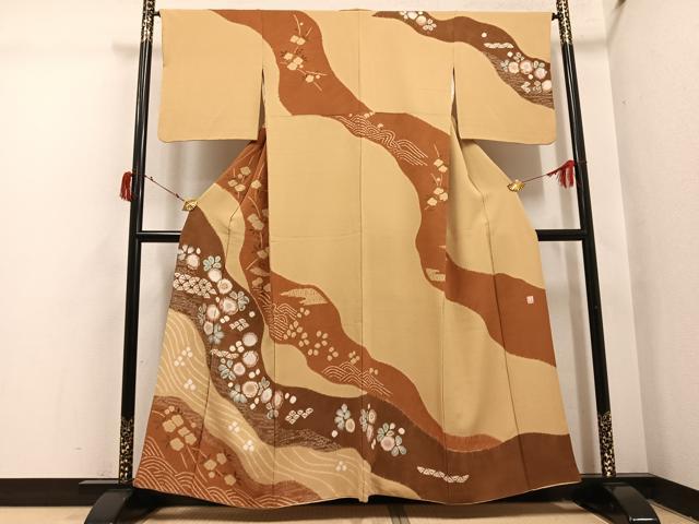 平和屋着物●十日町 名門 滝泰謹製 訪問着 辻が花 金彩 正絹 逸品 AABI4886ph
