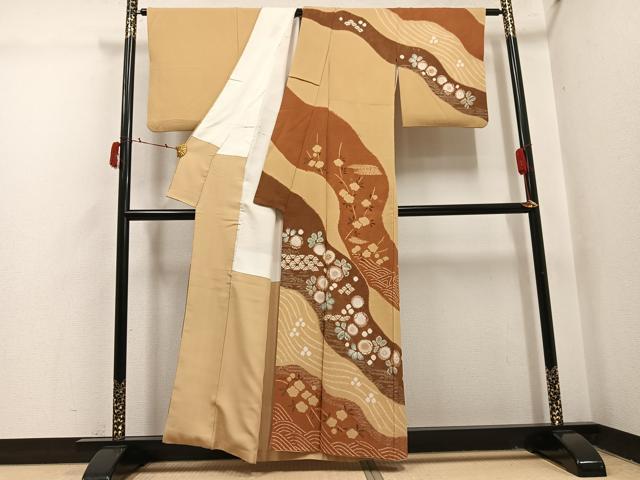 平和屋着物●十日町 名門 滝泰謹製 訪問着 辻が花 金彩 正絹 逸品 AABI4886ph