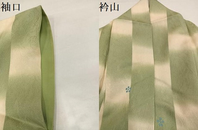平和屋着物●上質な小紋 市松花文 暈し染め 正絹 逸品 AABI4891ph