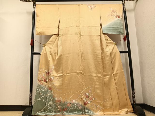 平和屋着物●訪問着 枝花文 暈し染め そごう扱い 正絹 逸品 AABI4892ph