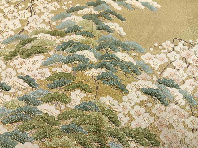 平和屋着物●訪問着 草花文 暈し染め 金彩 正絹 逸品 AABI4902ph