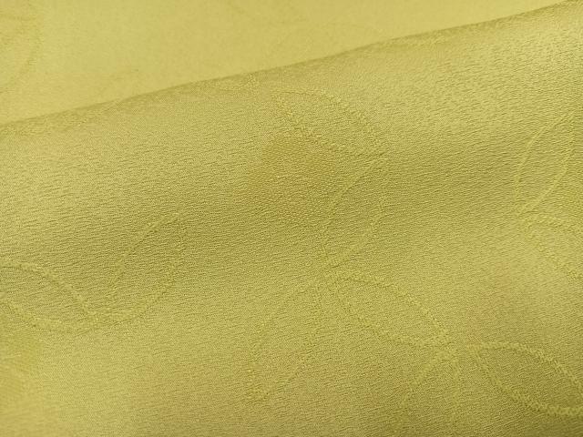 平和屋着物●上質な色無地 七宝花地紋 淡黄色 正絹 逸品 AABI4903ph