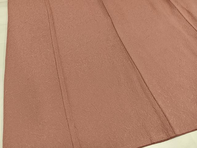 平和屋着物●上質な色無地 紋意匠 ときがら茶色 正絹 逸品 未使用 AABI4906ph