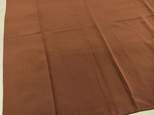 平和屋着物●上質な色無地 赭色 正絹 逸品 AABI4912ph