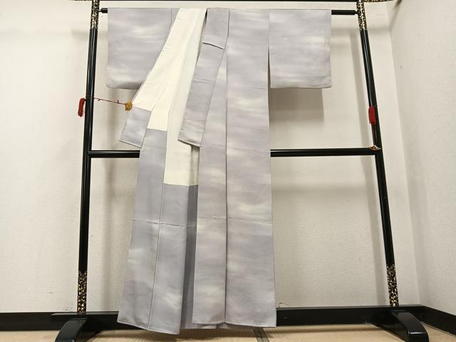平和屋着物●上質な小紋 霞文 暈し染め 正絹 逸品 AABI4913ph
