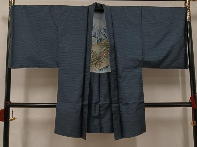 平和屋着物●男性 本場大島紬 アンサンブル 100亀甲 総詰め キングサイズ 正絹 逸品 未使用 AABI4922ph