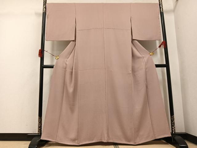 平和屋着物●ファッションデザイナー 花井幸子 色無地 赤白橡色 正絹 逸品 AABI4933ph